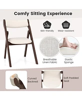 Gouun Set of 2 Folding Chairs with Comfy Padded Backrest and Seat