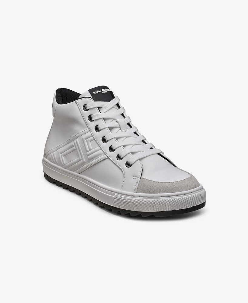 Karl Lagerfeld Paris Men's Debossed Logo High-Top Sneaker