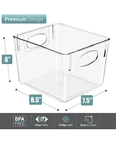 Sorbus 8 Pack Medium Clear Acrylic Storage Bins