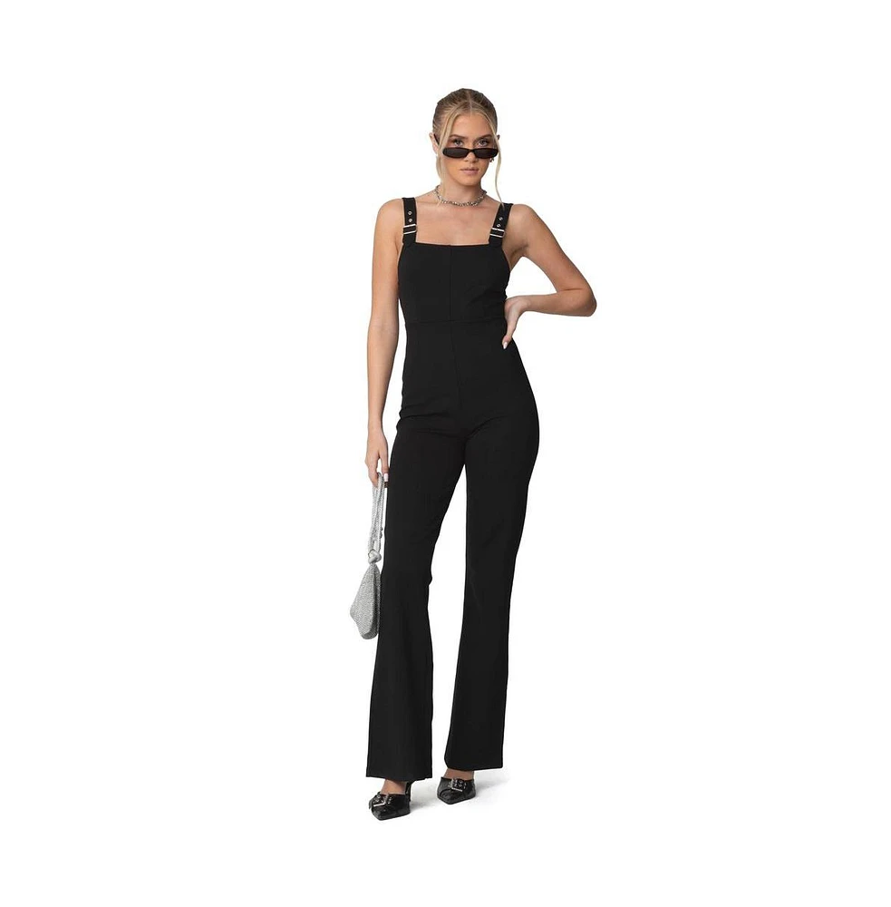 Edikted Womens Bianka Buckle Strap Jumpsuit