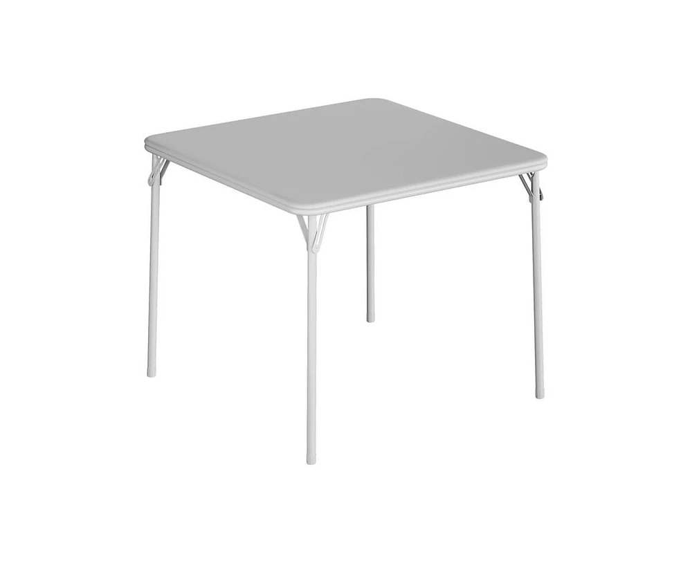 gaomon Folding Table, 33.6 Inch Folding Card Table, Portable Square Folding Table with Pu Soft Cushion, Grey Metal Foldable Table Suitable for Living