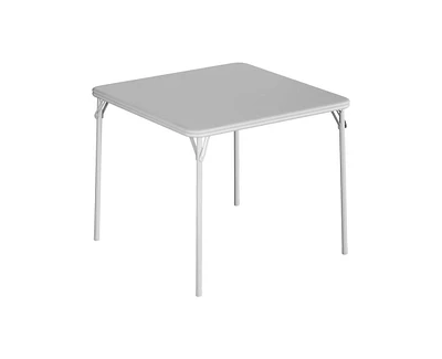 gaomon Folding Table, 33.6 Inch Folding Card Table, Portable Square Folding Table with Pu Soft Cushion, Grey Metal Foldable Table Suitable for Living