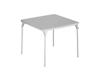gaomon Folding Table, 33.6 Inch Folding Card Table, Portable Square Folding Table with Pu Soft Cushion, Grey Metal Foldable Table Suitable for Living
