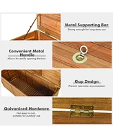 Gouun 47 Gallon Acacia Wood Storage Bench Box for Patio Garden Deck