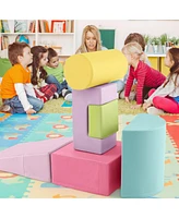 Gouun 6 Pieces Foam Climbing Blocks Indoor Climb and Crawl Activity Playset with Rectangles