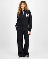 Tommy Jeans Women's Cotton H-Patch Long-Sleeve Polo Sweatshirt