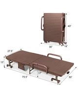 Gouun Adjustable Guest Single Bed Lounge Portable Wheels