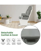 Gouun Wood Baby Glider and Ottoman Cushion Set with Padded Armrests for Nursing