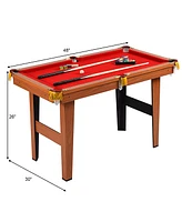 Gouun 48 Inch Mini Table Top Pool Table Game Billiard Set