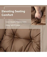 Gouun Modern Accent Sofa Chair with Folding Footrest and Side Pocket