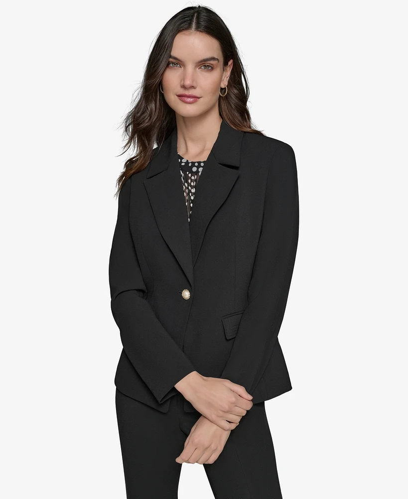 Karl Lagerfeld Paris Women's Notched-Lapel Single-Button Blazer