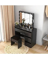 gaomon Makeup Vanity with Lights, Vanity Desk with Mirror