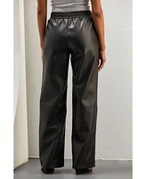 Crescent Women's Zhuri Faux Leather Easy Wear Pants