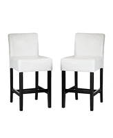 The Pop Home Set of 2 Ivory Faux Leather Counter Stools for Kitchen Island, Bar, or Dining-The Pop Home