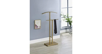 Kings Brand Furniture Dossi Metal Suit Valet Stand, Clothes Rack, Clothing Organizer, Jacket Hanger, Tie Hanger