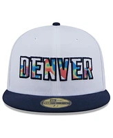 New Era Men's White Denver Nuggets 2024/25 City Edition 59FIFTY Fitted Hat