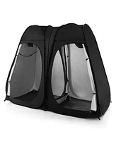 Gouun Oversized Pop Up Shower Tent with Window Floor and Storage Pocket