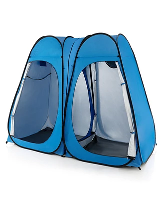 Gouun Oversized Pop Up Shower Tent with Window Floor and Storage Pocket