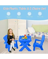 Gouun 3-Piece Plastic Children Play Table Chair Set
