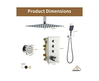 Casainc 3 Functions 12 Inch Ceiling Mounted Thermostatic Shower System