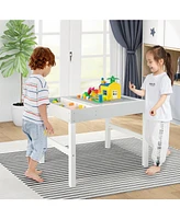 Gouun 3 in 1 Wooden Kids Table with Storage and Double-Sided Tabletop