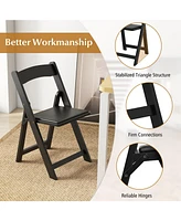 Gouun Set of 4 Dining Chairs Foldable Kitchen Chair with Rubber Wood Legs and Padded Seat