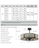Gouun 30 Inch Caged Ceiling Fan With Crystal Lampshade 6 Bases