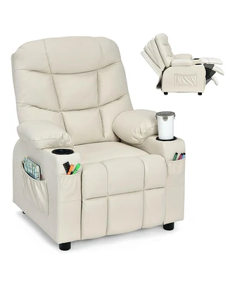 Gouun Kids Recliner Chair with Cup Holder and Footrest for Children