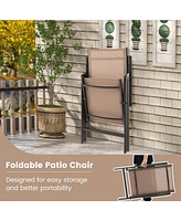 Gouun 1 Piece Patio Folding Dining Chairs with 7-Level Adjustable High Backrest