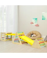 Gouun 5 in 1 Kids Triangle Climber Play Gym Set with 2 Ramps