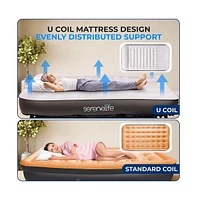 SereneLife Luxe Series Ez Bed, Queen Air Mattress with Frame & Memory Foam Cover