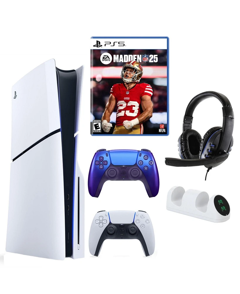 PlayStation PS5 Slim with Madden Nfl 25, Extra Controller & Accessories