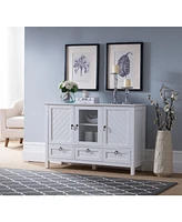 Kings Brand Furniture Chardonnay 3-Drawer White Console Table