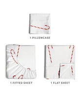 Cgk Unlimited Christmas 4 Piece Microfiber Sheet Set (Twin / Candy Cane)