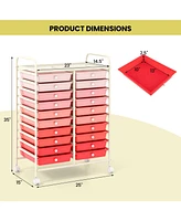 Gouun 20 Drawers Rolling Storage Cart Studio Organizer-Gradient