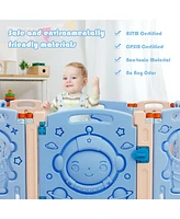 Gouun Boys 14-Panel Foldable Playpen Activity Center with Lockable Door