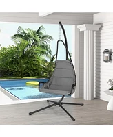 Gouun Hanging Chair with Stand and Extra Large Padded Seat