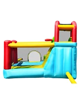 Gymax Inflatable Kids Water Slide Jumper Bounce House Splash Water Pool Without Blower