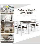 Gouun 5 Pieces Solid Wood Compact Kitchen Dining Set