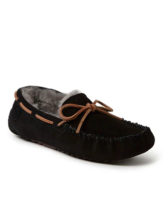 Dearfoams Men's Fireside By Victor Genuine Shearling Moccasin Slipper