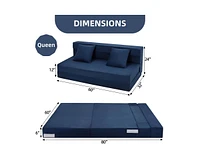 gaomon Folding Sofa Bed, Foldable Couch Bed with Pillow, Convertible Sleeper Chair Folding Sofa Mattress