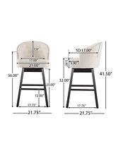 The Pop Home Set of 2 Swivel Barstools with Nailhead Trim,30.25” Seat Height for Kitchen and Home Bar-The Pop Home