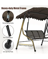 Gouun 3-Seat Outdoor Porch Canopy Swing with Adjustable Shading