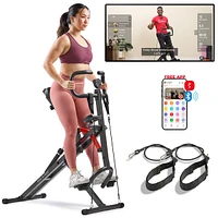 Sunny Health & Fitness Row-n-Ride Pro Assisted Squat Rowing Machine, 300 Lb Capacity Hydraulic Rower w Free SunnyFit App via Bluetooth