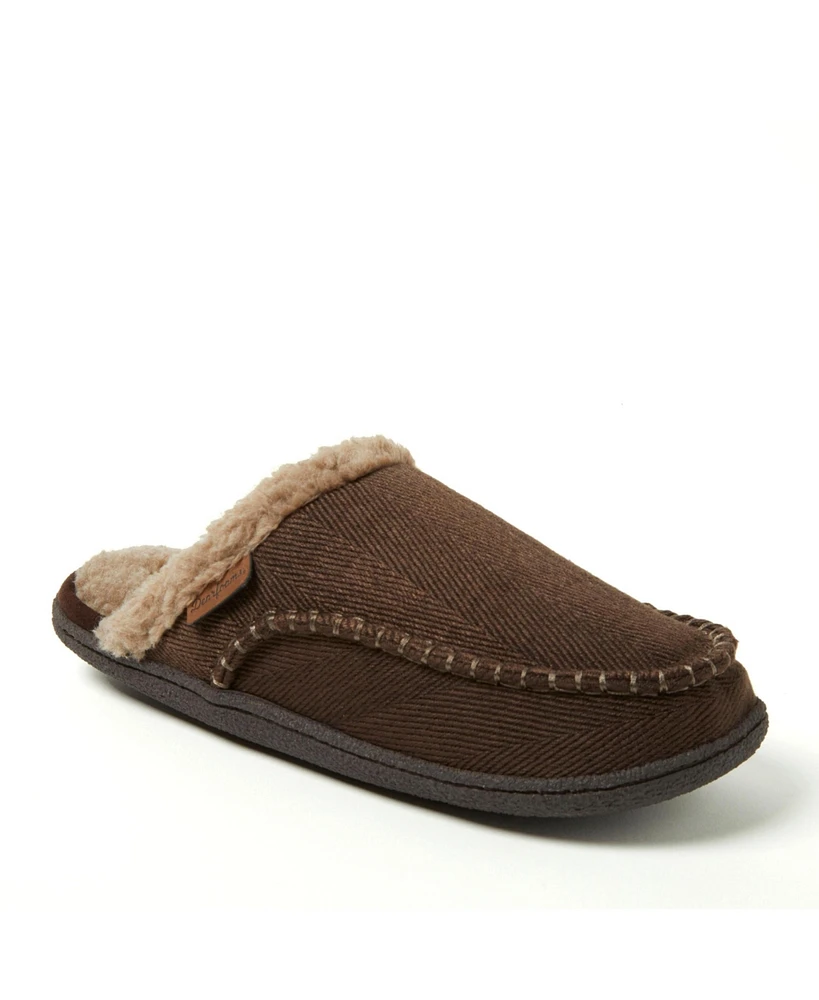 Dearfoams Men's Matthew Moccasin Toe Scuff House Slipper