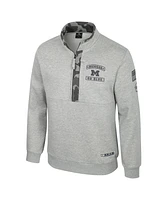 Colosseum Men's Heather Gray Michigan Wolverines Oorah Oht Military Appreciation Fleece Quarter-Zip Jacket