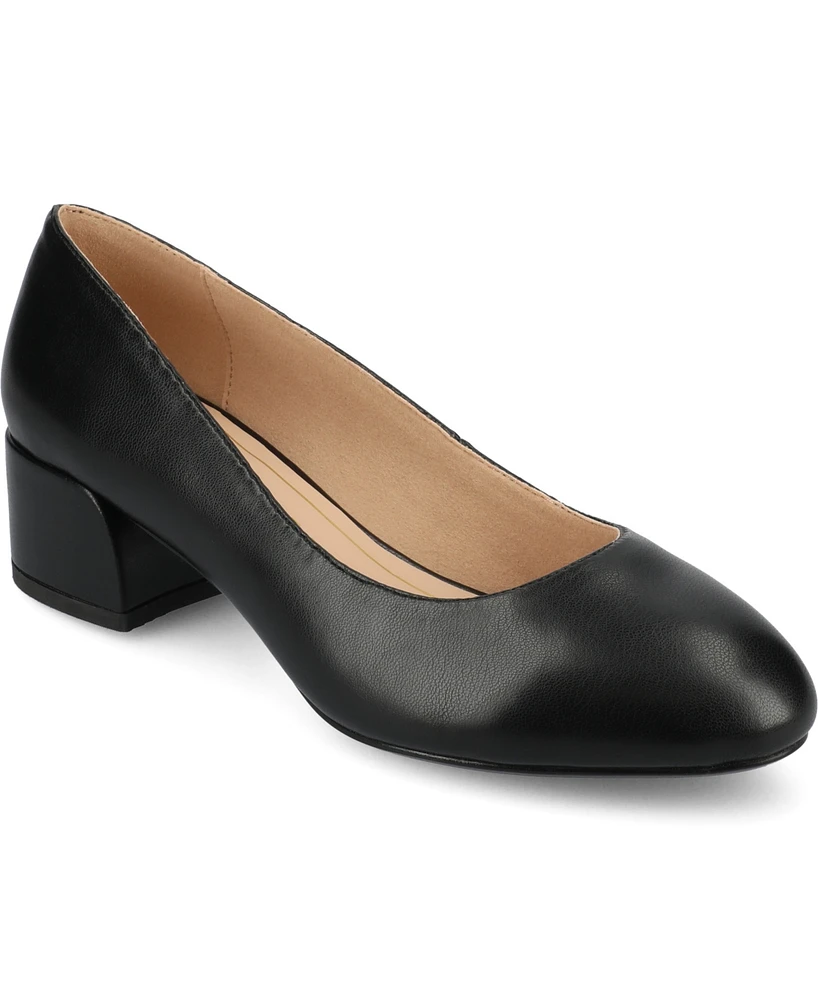 Journee Collection Women's Saarii Round Toe Block Heel Pumps