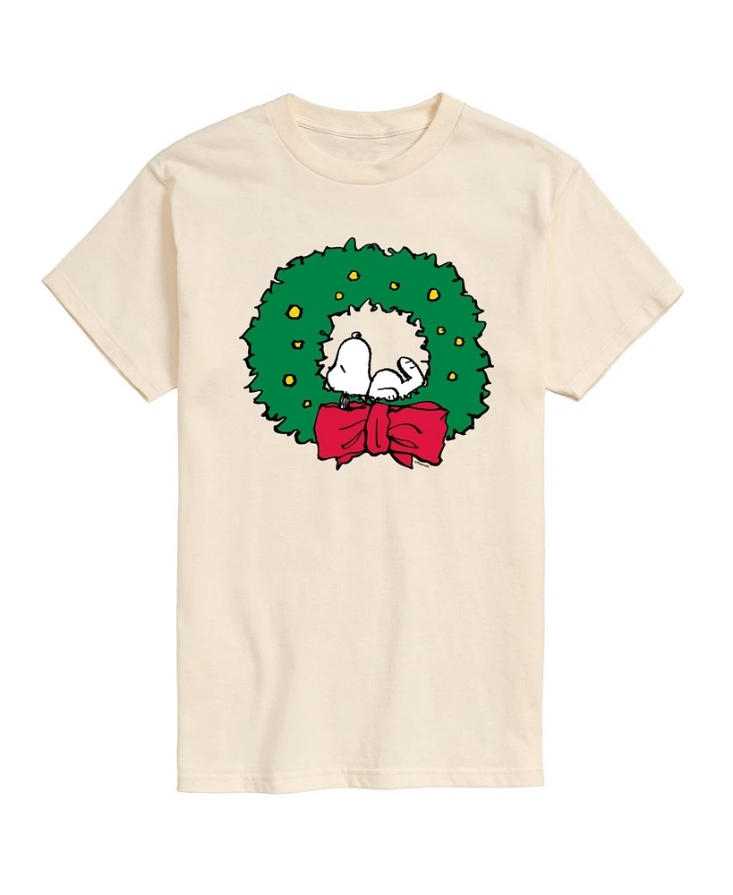 Airwaves Men's Peanuts Snoopy Wreath Short Sleeve Tee