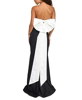 City Studios Juniors' Scuba Twisted Back-Bow Gown