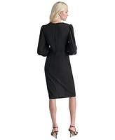 Dkny Women's Tie-Waist Faux-Wrap Sheath Dress